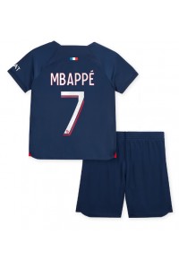 Paris Saint-Germain Kylian Mbappe #7 Babytruitje Thuis tenue Kind 2023-24 Korte Mouw (+ Korte broeken)